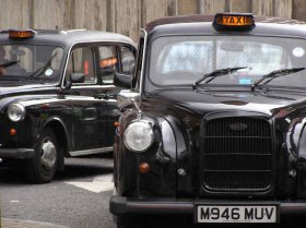 London black colored taxi taxi